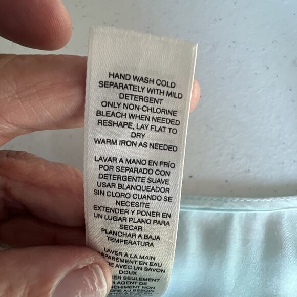 Chico's chicos kaftan top size L XL eyelet embroidered poncho blue ombre boho - Picture 11 of 12